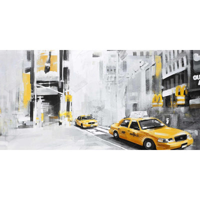 New york city with taxis - 15.75"x31.50" Desk mat