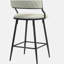 Ensemble de 2 pièces, fauteuil de bar de 26 pouces, îlot de cuisine recouvert de polyuréthane, base thermolaquée noire et repose-pieds-305541115
