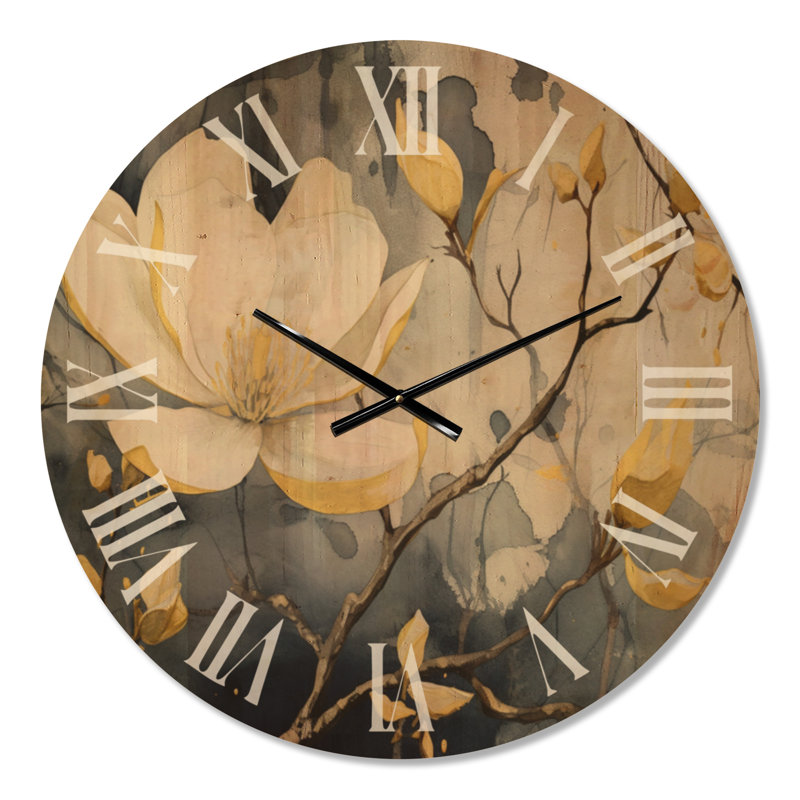 Horloge murale Magnolias Nature Elegance III, Medium
