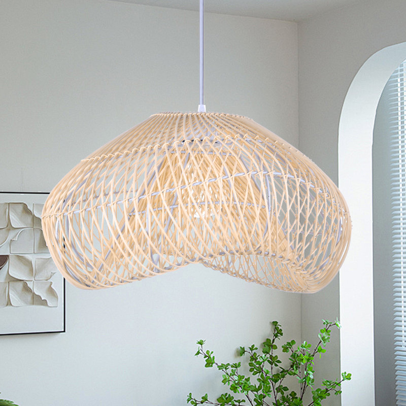 Luminaire suspendu fantaisie en rotin Boho