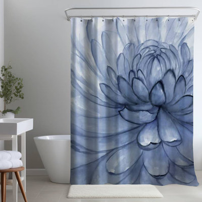 Floral – Polyester Shower Curtain, Dye Sublimation Print, 71" W × 74" L