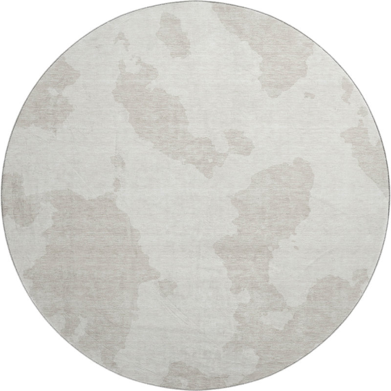 Premium Machine Washable Prisco Ivory Rug, Round 8'