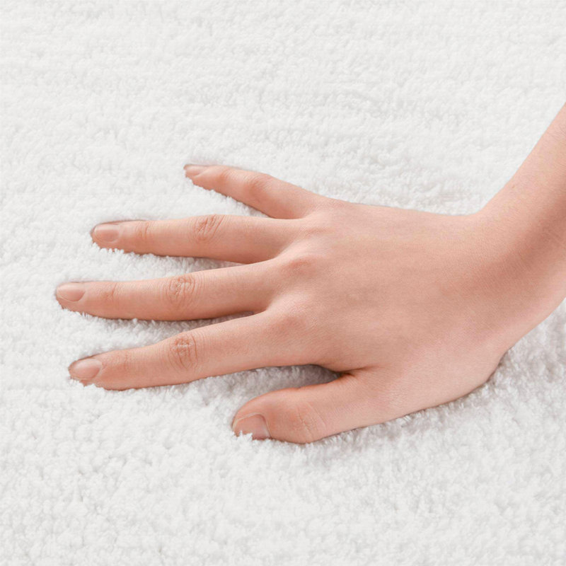1 tapis de bain réversible 100% coton touffeté 3000 g / m², L 24 po x l 17 po, Blanc