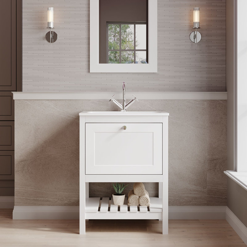Bexley Bathroom Vanity, Pure White, 61cm W