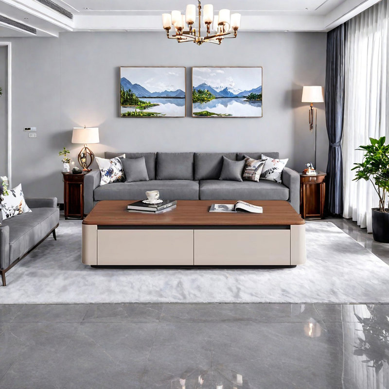 Modern Coffee Table with  Hidden Handles