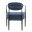 Confortable fauteuil d'appoint de style Mid-Century avec assise et structure à ressorts ensachés, fauteuil bleu marine