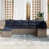 Structure grise / coussin bleu marine est en rupture de stock
