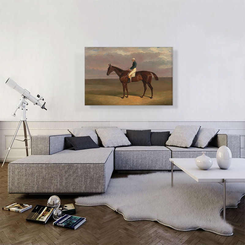 «Margrave 'with James Robinson up» par J.F. Herring, reproduction d'art sur toile tendue, H 26 po x l 40 po x P 0,75 po