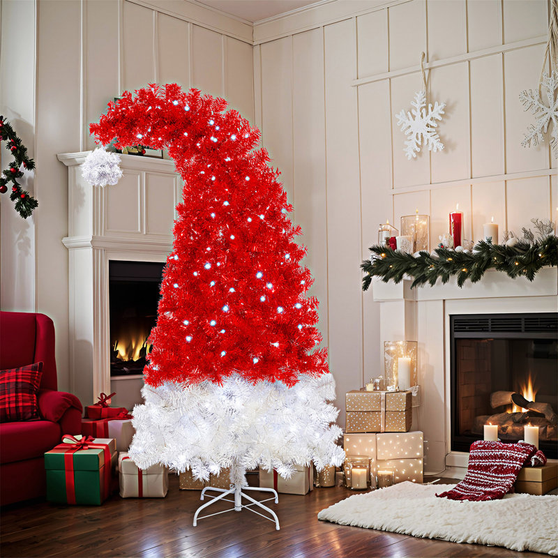 Arbre de Noël artificiel incurvé pré-éclairé