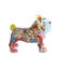 Statue de bouledogue en résine Nifao - grande figurine de chien graffiti Pop Art peinte à la main avec des visages de dessins animés et des formes abstraites, décoration de maison colorée, sculpture durable en résine ultrabrillante, 18 po x 9 po x 17 po
