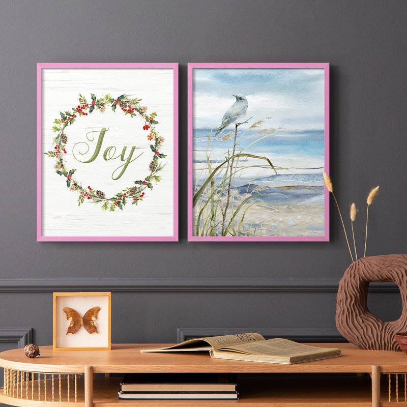 Joy - reproduction encadrée de qualité supérieure - prête à être accrochée - aucun clou requis - aucun clou requis, Rose