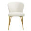 Chaise à oreilles moderne en velours capitonné blanc avec pieds en métal-677051