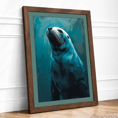 Seal In Teal Waters Coastal - Print