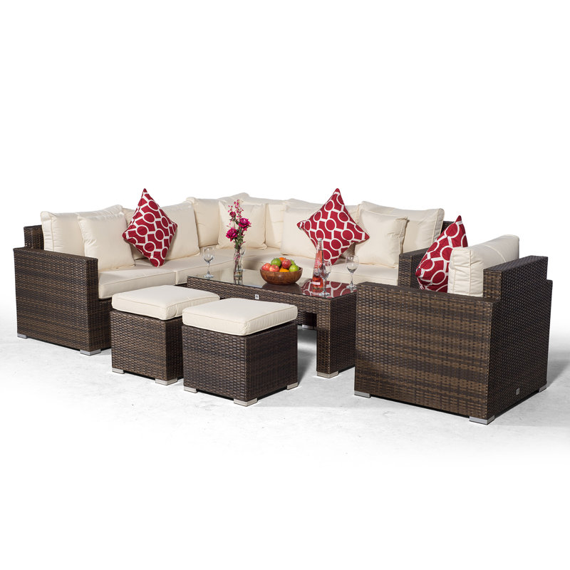 Yancey 5 Seater Rattan Corner Sofa Set