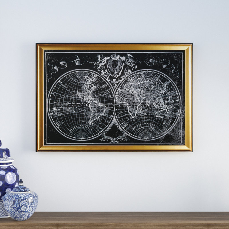 " Monde Map ", 27" H x 39" W x 2" D