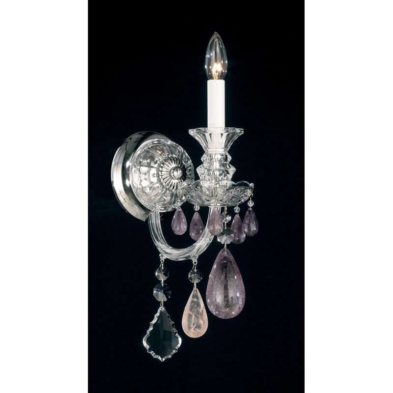 Hamilton 1 - Light Candle Wall Light, Silver / Amethyst