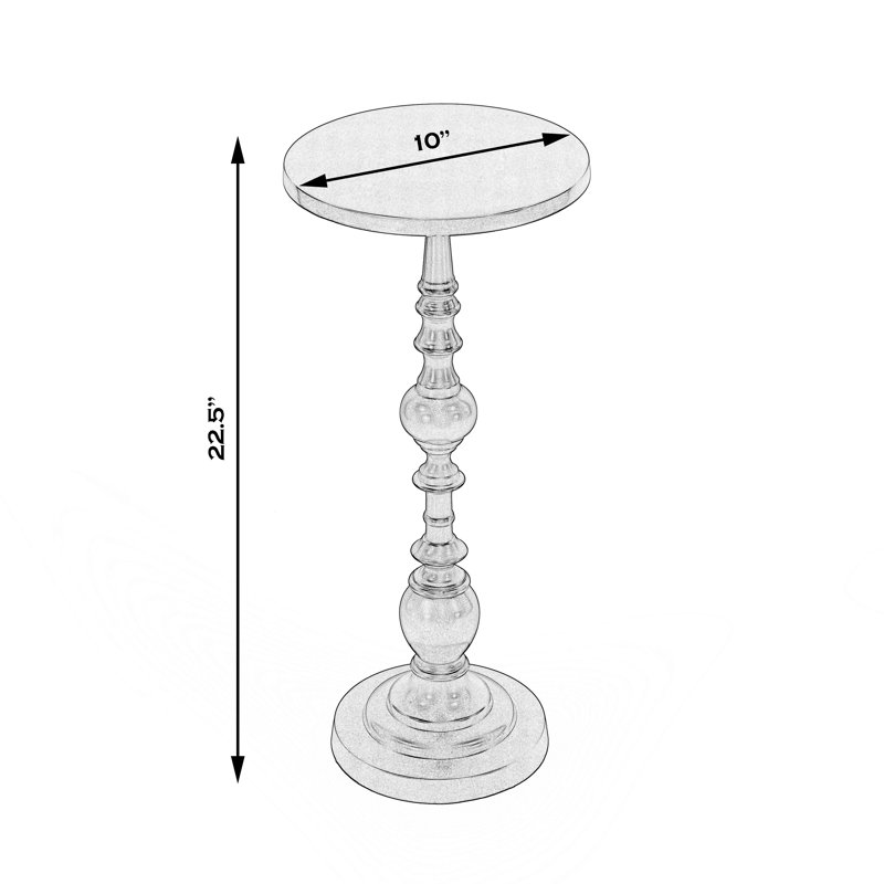 Millender Round Antique Gold Aluminum Pedestal End Table