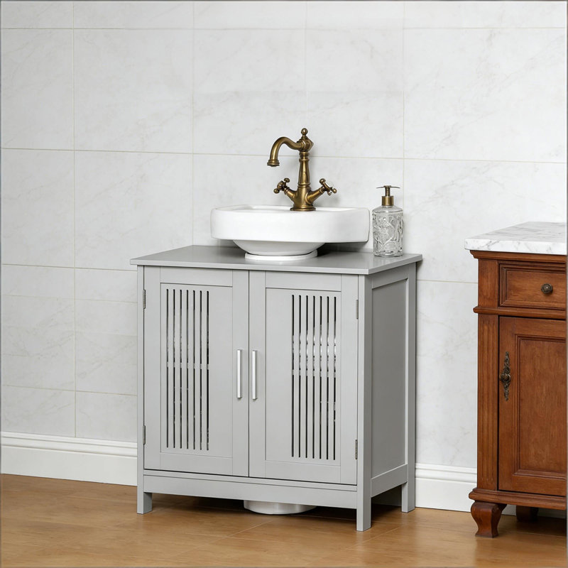 Rangement pour salle de bain, Gris, 24"