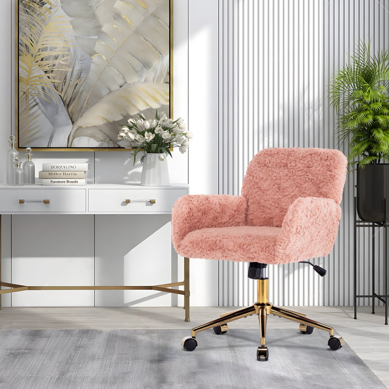 Chaise de bureau Angelyssa, Rose