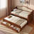 Wooden Daybed With Trundle, 2 Storage Drawers And Upholstered Button Tufted Backrest-477182876