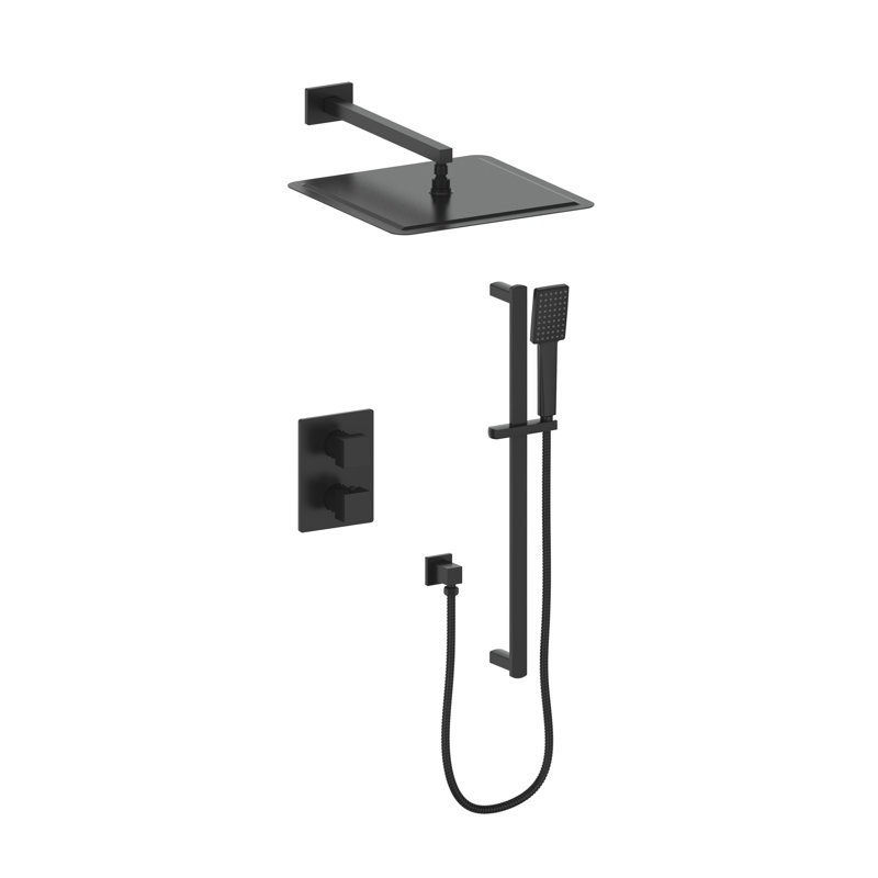 Thermostatic Complete Shower System, Matte Black