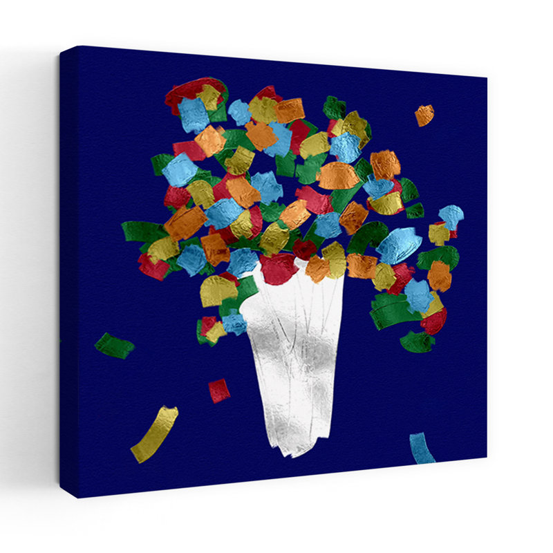 Art contemporain abstrait coloré, H 18 po x l 18 po