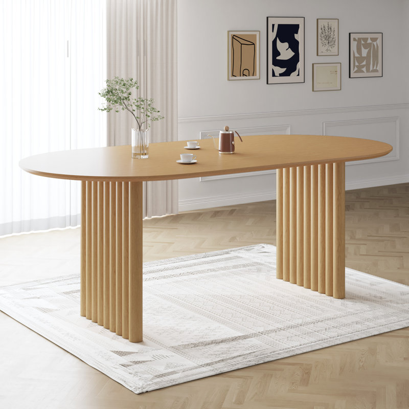 Table de salle à manger 30 po, H 30 po x L 79 po x l 40 po, Bois naturel