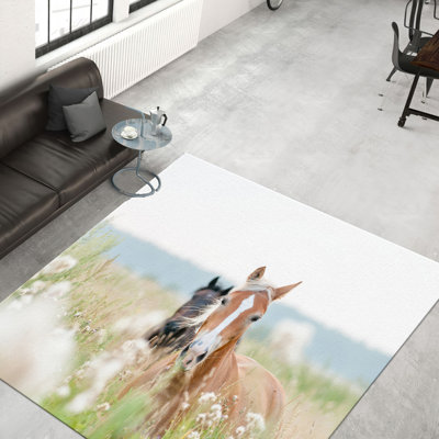 Floral Design Non-Woven Thin Type Printed Rug Enhancing Home Decor with a Touch of Elegance and Sophistication