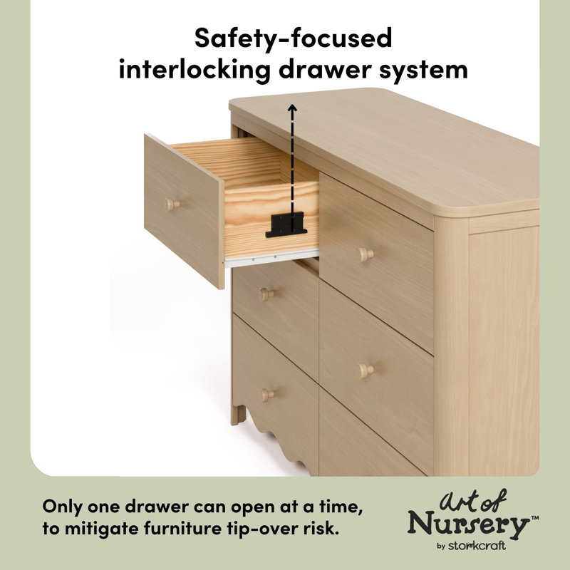 Casablanca 6-Drawer Double Dresser, Driftwood