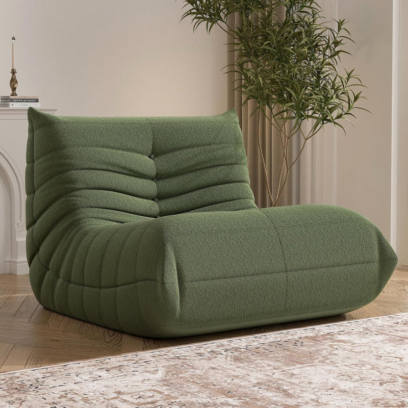 Green Bean Bag Chair Sofa for Adults - Memory Foam