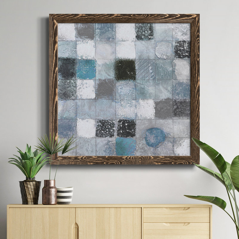 Vue sur le lac - Toile encadrée de qualité supérieure - prête à être accrochée, H 31,5 po x l 31,5 po x P 1,5 po, Cadre noyer
