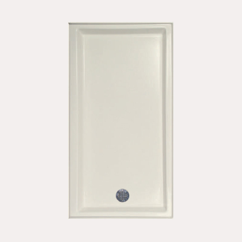 60'' W 30'' D Rectangular Single Shower Base, Biscuit, Left