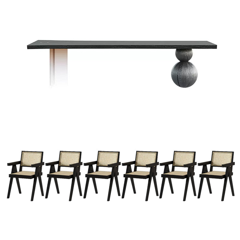 Ensemble de salle à manger rectangulaire, H 29,53 po x L 86,61 po x l 29,53 po