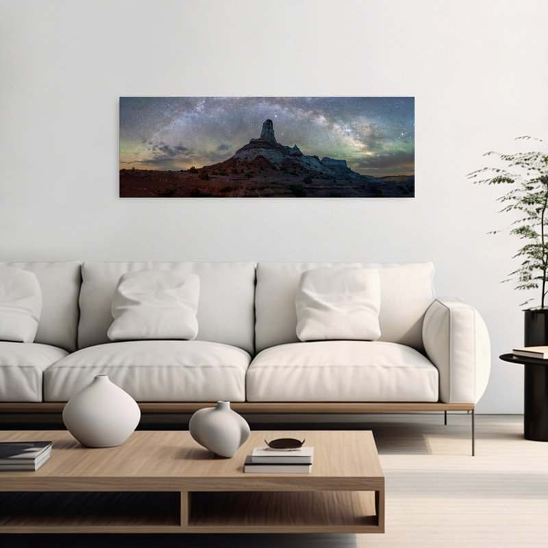 Milky Way Desert Spire by Michael Zheng - Wrapped Canvas Panoramic Print, 40.64 cm H x 121.92 cm W