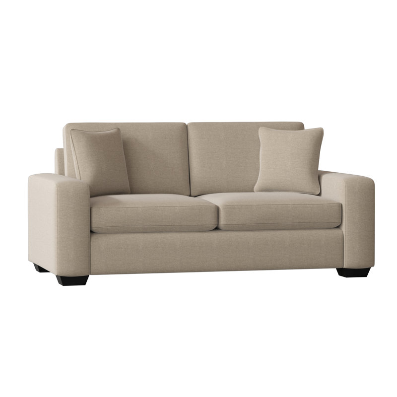 Anastase Upholstered 79'' Sofa, Espresso, Jango Sandstone