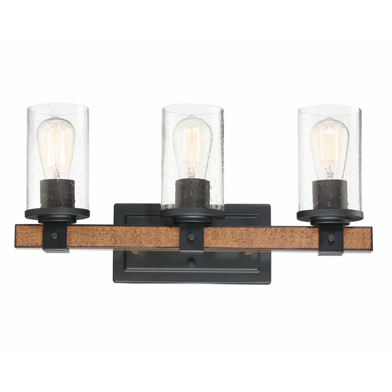 Berumen 3-Light Dimmable Matte Black Vanity Light