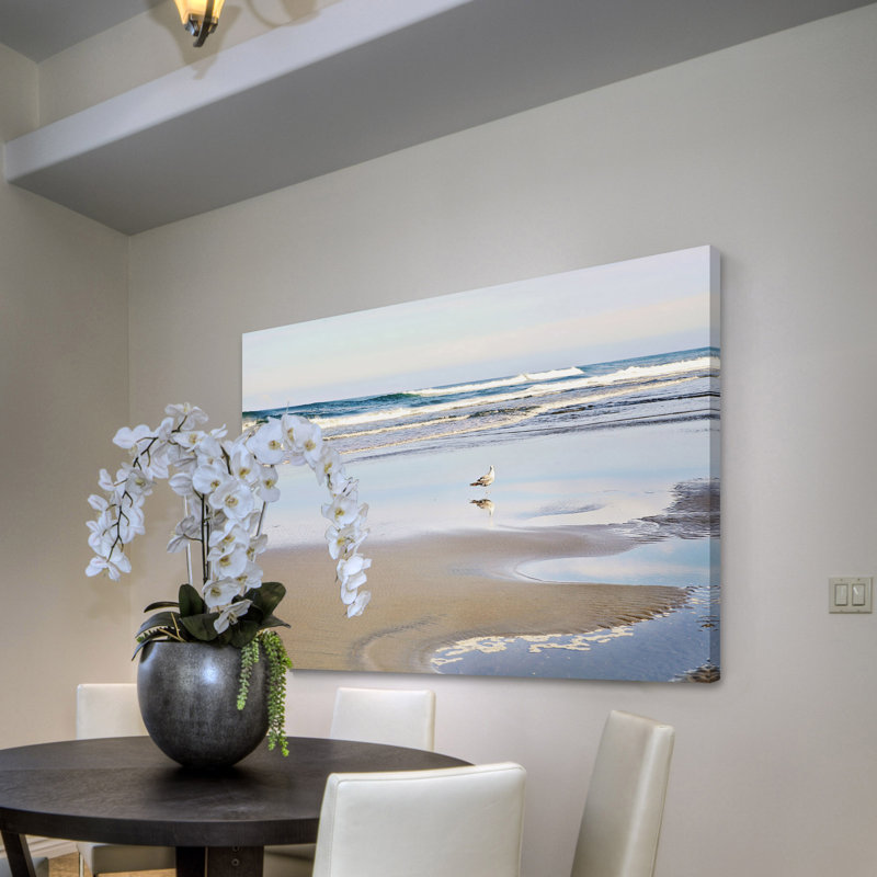 Lone Seagull by Sylvia Cook - Wrapped Canvas Print, 101cm H x 152cm W x 3.81cm D