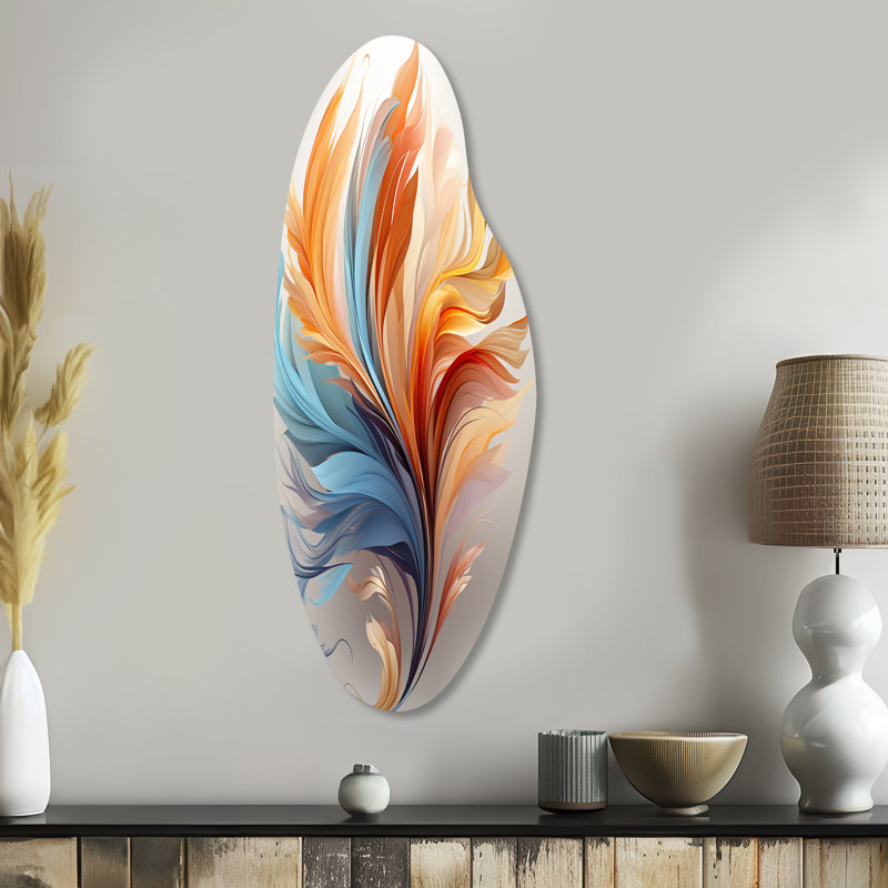 Liadan - Plumes incurvées, art mural asymétrique en métal, H 38 po x l 15 po