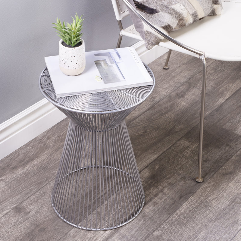 Alberte Iron End Table, Nickel