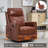 Genuine Leather Heat Massage Manual Recliner Chair With Rocker And Swivel For Living Room-1701698564