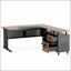 Bureau de direction en L de 63 pouces avec classeur, grand bureau moderne avec tiroirs, tablettes et rangement pour la maison et le bureau