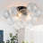 Ahona 3 - Light Dimmable Semi Flush Mount With 13 Swirled Glass Globe Bubble Ball-1803428458