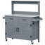 Îlot de cuisine extérieur avec tablette haute, plateau en acier inoxydable et armoire de rangement-248062007