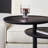 Walnut Wood Round 2 Tier End Side Table With Rotable Function