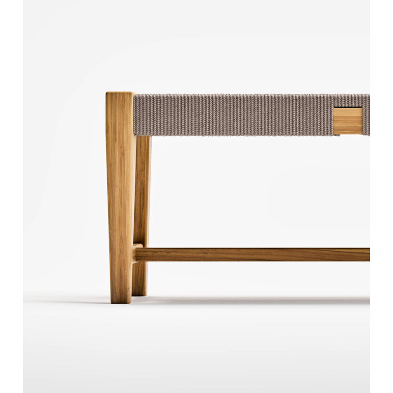 Masaya Upholstered Dining Bench, Natural/Taupe Basket Cord