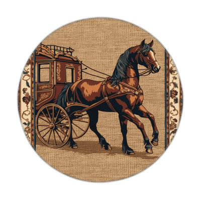 Transportation Brown Indoor and Outdoor Area Rug