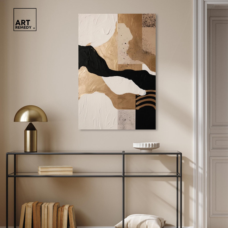 Glam Abstract Neutral Canvas Wall Art, 36" x 24"