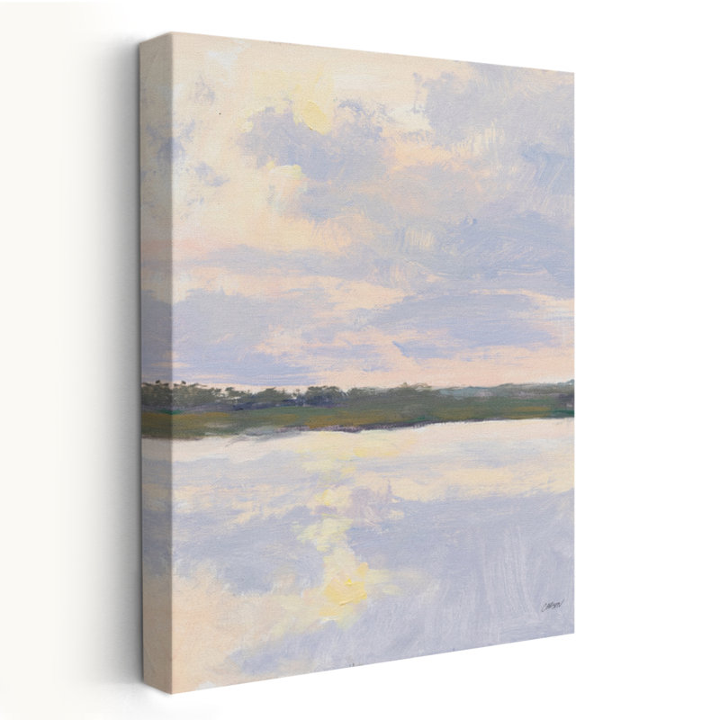 Peace Peace Sunrise On The Water Coastal Gray Landscape Coastal Green, H 24 po x l 16 po