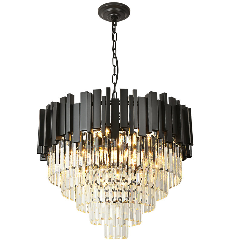 Aaston Chandelier, 145cm H x 58cm W x 58cm D, 8, Black