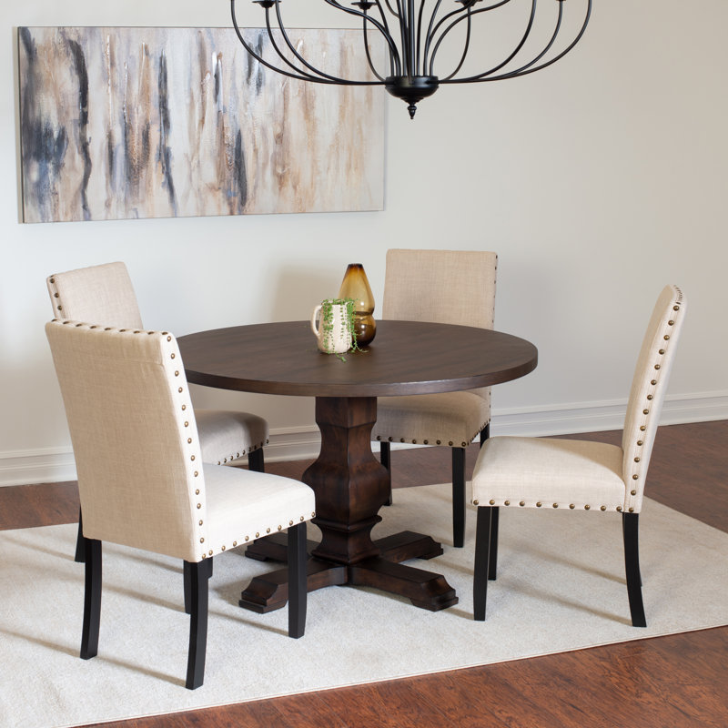 4 - Person Pedestal Dining Set, Tan